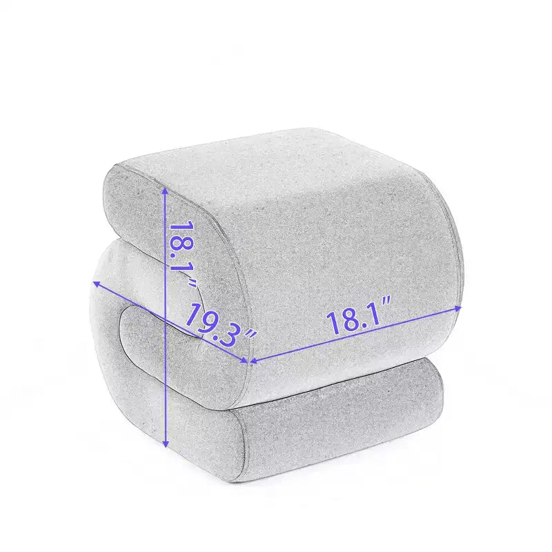 Poggiapiedi a S rivestito in velluto da 20W con base in legno