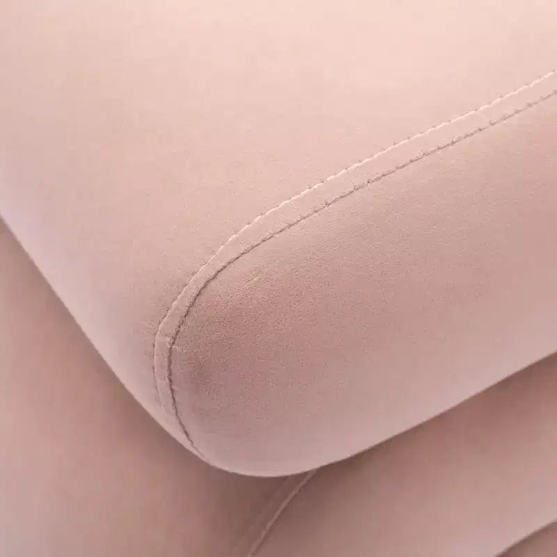 Poggiapiedi a S rivestito in velluto da 20W con base in legno