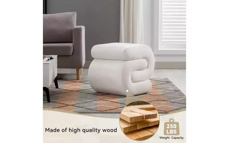Poggiapiedi a S rivestito in velluto da 20W con base in legno