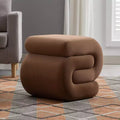 GDFStudio Mina 20W Velvet Upholstered and Wood S-Shape Ottoman