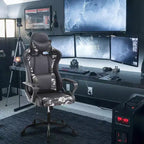 Sedia da gaming con schienale alto e supporto lombare, funzione massaggio e pelle PU