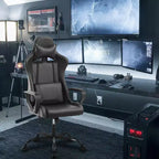Sedia da gaming con schienale alto e supporto lombare, funzione massaggio e pelle PU