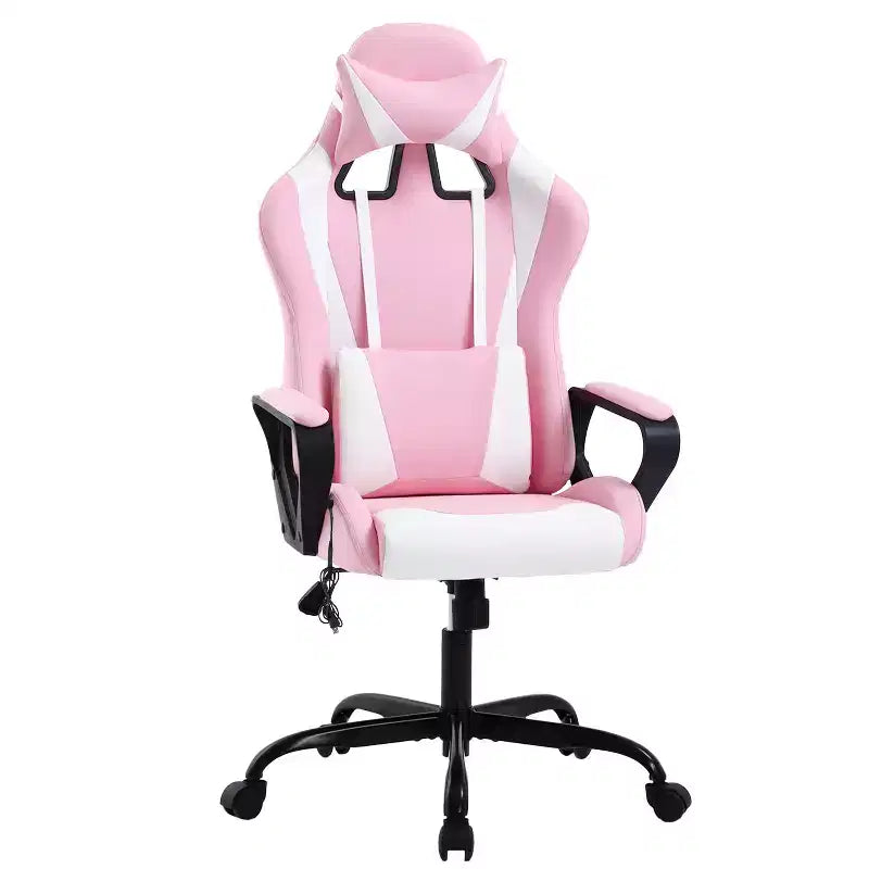 Sedia da gaming con schienale alto e supporto lombare, funzione massaggio e pelle PU