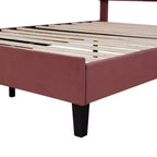 Letto a piattaforma imbottito queen-size con testiera in velluto floreale