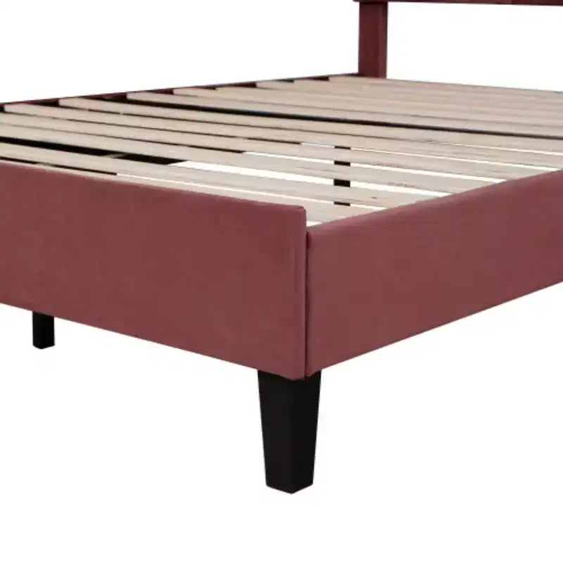 Letto a piattaforma imbottito queen-size con testiera in velluto floreale