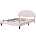 Letto a piattaforma imbottito queen-size con testiera in velluto floreale