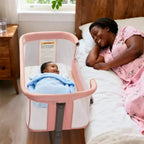 Culla portatile per neonati con ruote - Culla co-sleeping in rete e materasso rimovibile