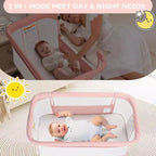 Culla portatile per neonati con ruote - Culla co-sleeping in rete e materasso rimovibile