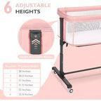 Culla portatile per neonati con ruote - Culla co-sleeping in rete e materasso rimovibile