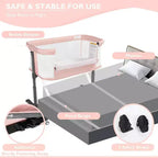 Culla portatile per neonati con ruote - Culla co-sleeping in rete e materasso rimovibile