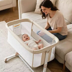 Culla portatile per neonati con ruote - Culla co-sleeping in rete e materasso rimovibile