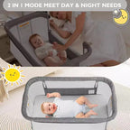 Culla portatile per neonati con ruote - Culla co-sleeping in rete e materasso rimovibile