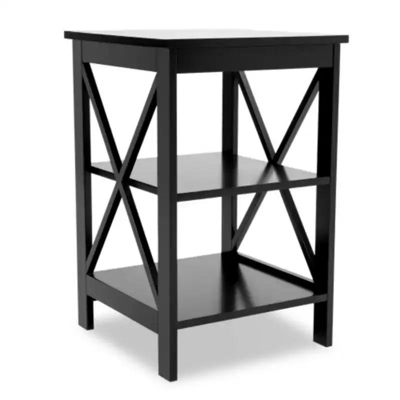 Tavolino nero piccolo con gambe in MDF
