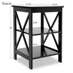 Tavolino nero piccolo con gambe in MDF