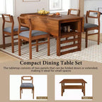 Set da pranzo allungabile 5 pezzi con 4 sedie imbottite