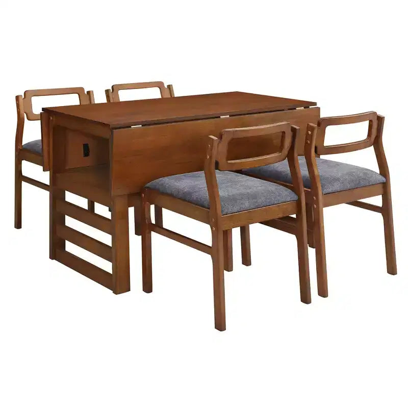 Set da pranzo allungabile 5 pezzi con 4 sedie imbottite