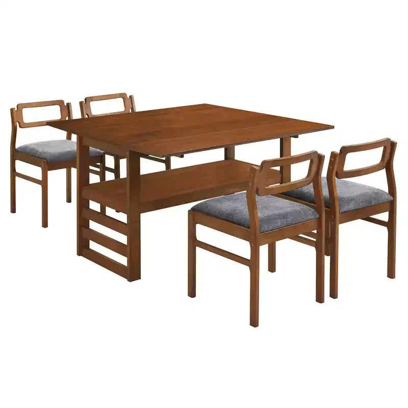 Set da pranzo allungabile 5 pezzi con 4 sedie imbottite