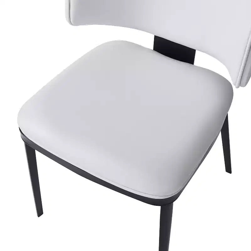 Set da pranzo 7 pezzi moderno in legno, similpelle e metallo