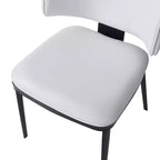 Set da pranzo 7 pezzi moderno in legno, similpelle e metallo