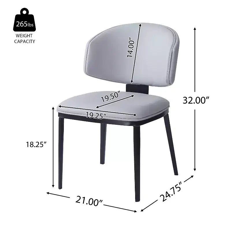 Set da pranzo 7 pezzi moderno in legno, similpelle e metallo