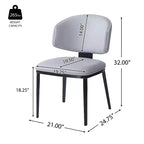 Set da pranzo 7 pezzi moderno in legno, similpelle e metallo
