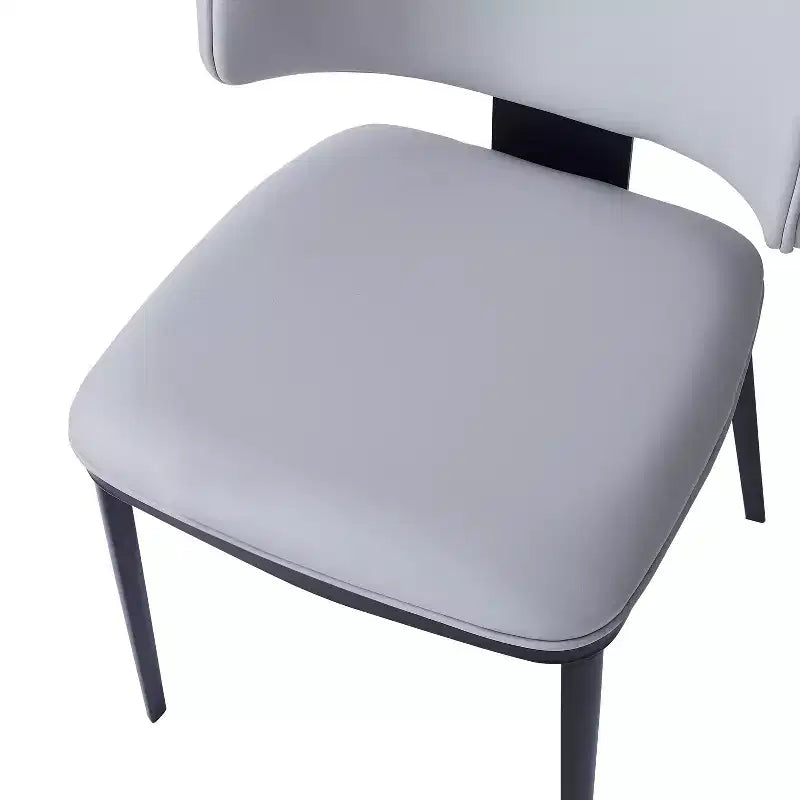 Set da pranzo 7 pezzi moderno in legno, similpelle e metallo