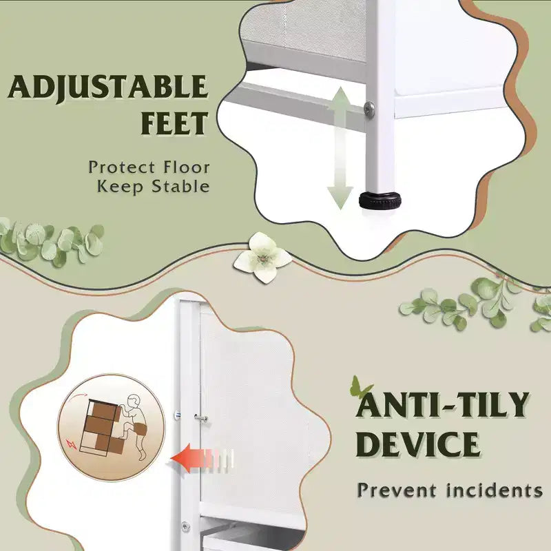 Cassettiera larga a 8 cassetti in tessuto per camera da letto, armadio e ingresso