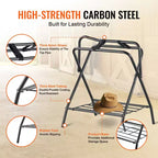 Confezione da 2 supporti pieghevoli per sella 71x48x95 cm - Acciaio resistente per selle inglesi e western