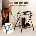 Confezione da 2 supporti pieghevoli per sella 71x48x95 cm - Acciaio resistente per selle inglesi e western
