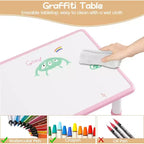 Set Tavolo e 6 Sedie per Bambini con Contenitore, Set Tavolo e Sedie per Bambini Regolabile in Altezza per Età 2-10 Anni, per Asilo Nido, Aula, Casa