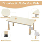 Set Tavolo e 6 Sedie per Bambini con Contenitore, Set Tavolo e Sedie per Bambini Regolabile in Altezza per Età 2-10 Anni, per Asilo Nido, Aula, Casa
