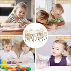 Set Tavolo e 6 Sedie per Bambini con Contenitore, Set Tavolo e Sedie per Bambini Regolabile in Altezza per Età 2-10 Anni, per Asilo Nido, Aula, Casa
