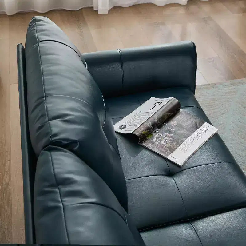 Divano a due posti e divano a L in ecopelle trapuntata, stile moderno di metà secolo, 155 cm