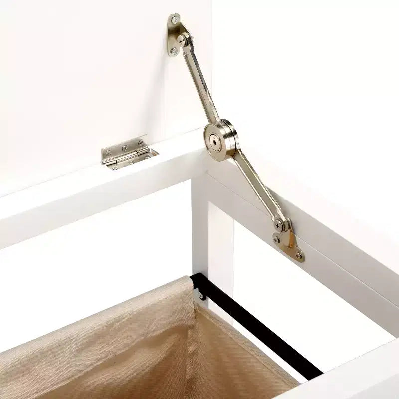 Cesto portabiancheria su ruote - Bianco e Beige