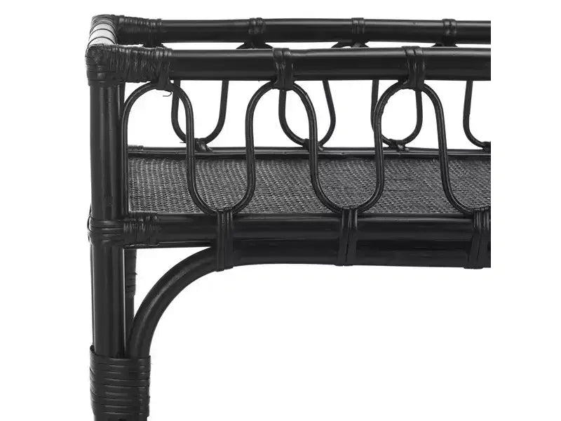 Consolle in rattan a 2 ripiani