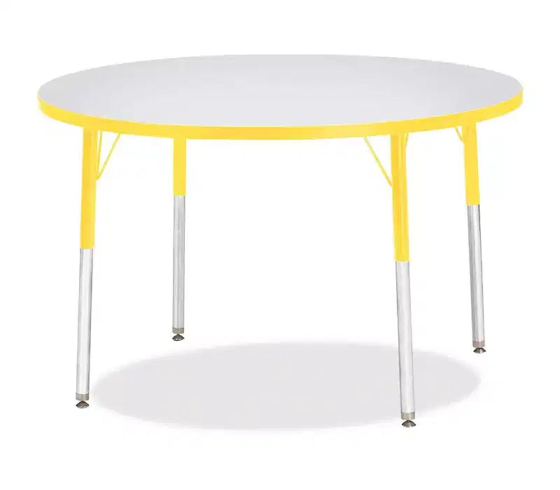 Jonti-Craft Berries Adult Height Color Edge Round Table 42 x 42 in Yellow