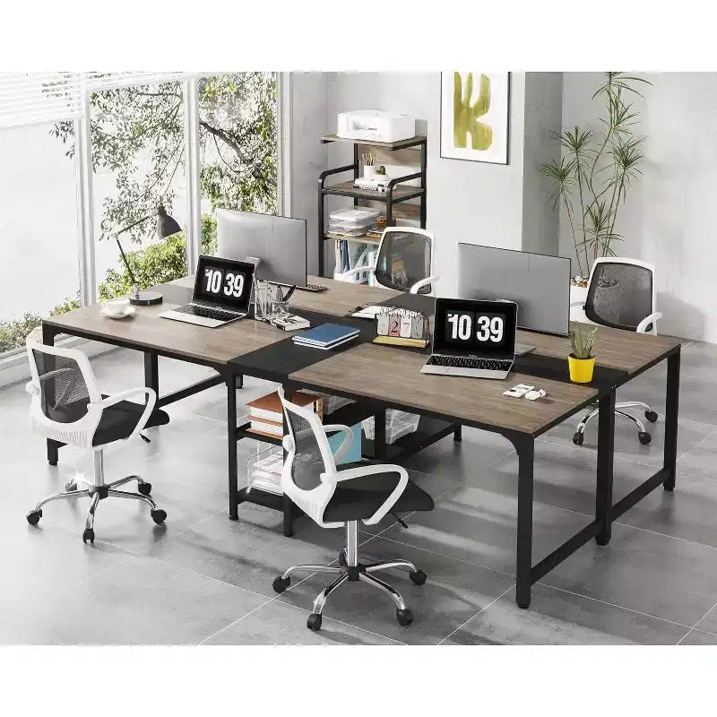 Scrivania doppia grande da 229,87 cm per computer per due persone per ufficio domestico