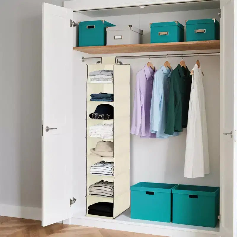 Organizzatore per Scarpe da Appendere per Armadio - Confezione da 3 Pezzi a 8 Scomparti con 2 Ganci, Nessun Attrezzo Necessario