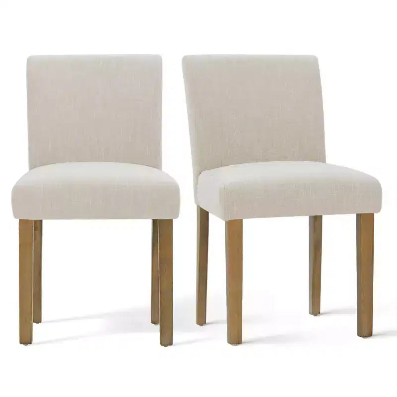 Set da pranzo di 9 pezzi con tavolo allungabile - 6 sedie senza braccioli e 2 poltrone in lino neutro