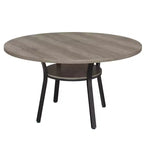 Tavolo da Pranzo Rotondo da 47'' per 4-6 Persone, Tavolo da Pranzo per Cucina in Stile Rustico, Tavolo da Pranzo Rotondo con Ripiano Portaoggetti per Cucina, Soggiorno (Solo Tavolo)