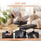 Sedia da ufficio ergonomica a gambe incrociate, sedia da meditazione girevole a 360°, sedie da scrivania inginocchiabili regolabili in altezza, per la casa
