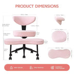 Sedia da ufficio ergonomica a gambe incrociate, sedia da meditazione girevole a 360°, sedie da scrivania inginocchiabili regolabili in altezza, per la casa