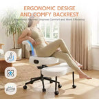 Sedia da ufficio ergonomica a gambe incrociate, sedia da meditazione girevole a 360°, sedie da scrivania inginocchiabili regolabili in altezza, per la casa