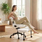 Ergonomic Cross Legged Office Chair, 360 Swivel Meditation Chair, Adjustable Height Kneeling Desk Chairs, for Home