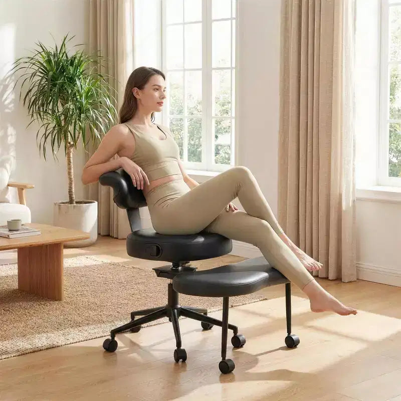 Sedia da ufficio ergonomica a gambe incrociate, sedia da meditazione girevole a 360°, sedie da scrivania inginocchiabili regolabili in altezza, per la casa