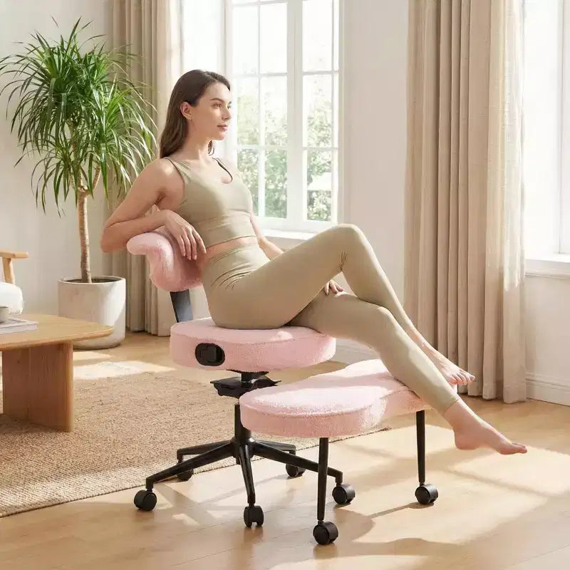 Sedia da ufficio ergonomica a gambe incrociate, sedia da meditazione girevole a 360°, sedie da scrivania inginocchiabili regolabili in altezza, per la casa