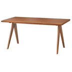 Set da pranzo moderno 7 pezzi noce chiaro - tavolo, 4 sedie e 2 poltrone
