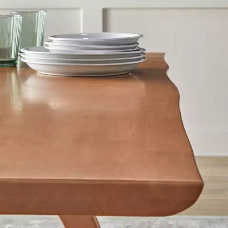 Set da pranzo moderno 7 pezzi noce chiaro - tavolo, 4 sedie e 2 poltrone