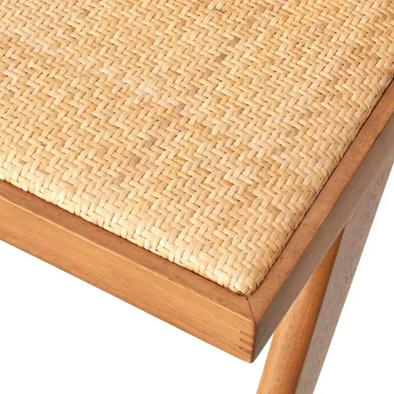Set da pranzo moderno 7 pezzi noce chiaro - tavolo, 4 sedie e 2 poltrone
