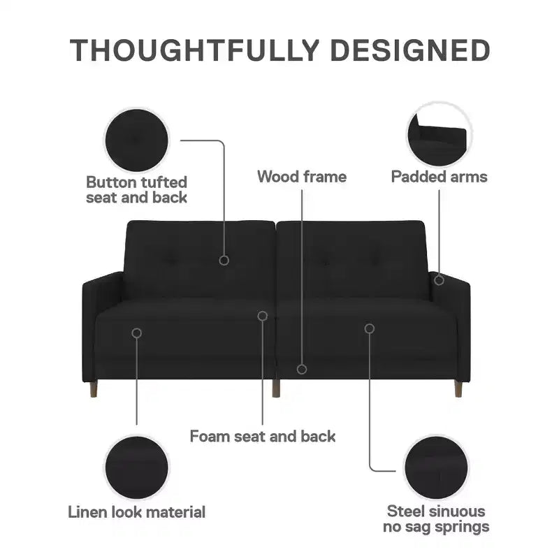 Divano letto futon convertibile Coil - Divano letto per piccoli spazi